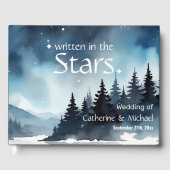 水彩青い星空の天空シナ結婚ーズ ゲストブック (正面)