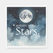 水彩青い星空の天空シナ結婚ーズ スタンダードランチョンナプキン (正面)