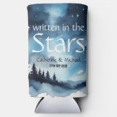 水彩青い星空の天空シナ結婚ーズ スリム缶クーラー (正面)