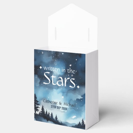 水彩青い星空の天空シナ結婚ーズ フェイバーボックス (オープン)