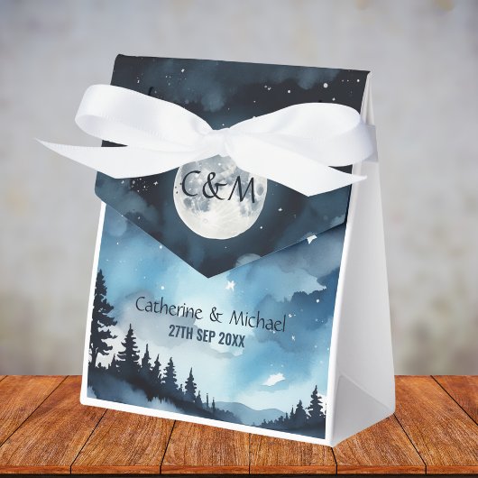 水彩青い星空の天空シナ結婚ーズ フェイバーボックス