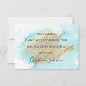 水彩青い水を私の花嫁にしてくれる？ 招待状 (裏面)