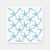 水彩青い海の星模様 スタンダードカクテルナプキン (正面)