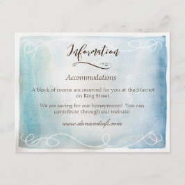 水彩青い海または空の情報カード エンクロージャーカード