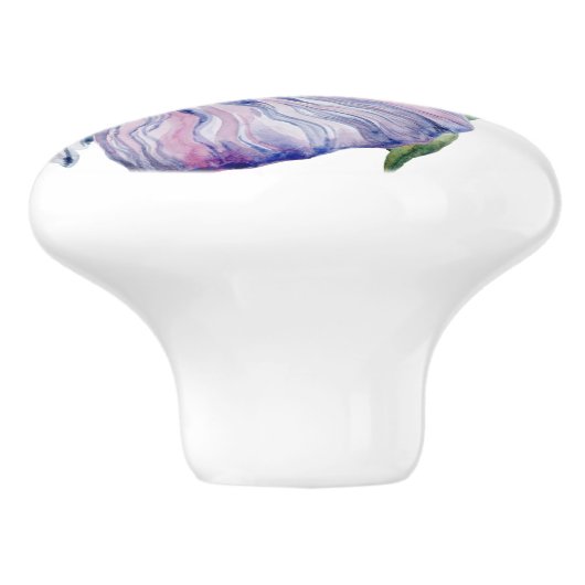 水彩青い熱帯魚の沿岸休暇 セラミックノブ (側面)