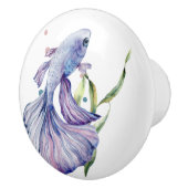 水彩青い熱帯魚の沿岸休暇 セラミックノブ (右)