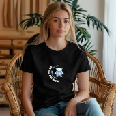 水彩青い白い赤ちゃんシャワー男の子は黒 Tシャツ