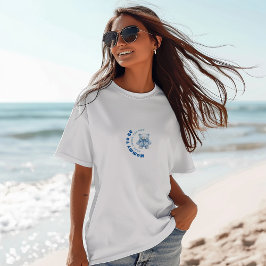 水彩青い白い赤ちゃんシャワー男の子クマ トライブレンドＴシャツ