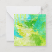 水彩青い目の黒いフローラ馬 ノートカード (裏面)