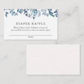 水彩青い花おむつラッフルインサートカード エンクロージャーカード (正面/裏面)