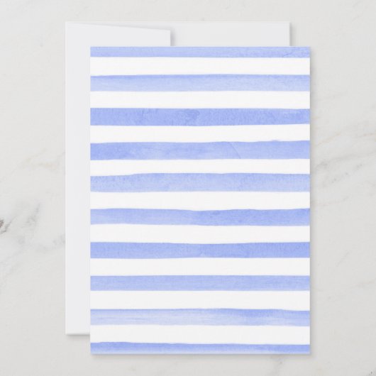 水彩青い花とデイジー赤ちゃんシャワー 招待状 (裏面)