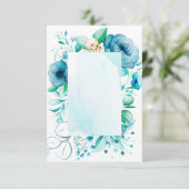 水彩青い花のカードをオリジナルで作成 サンキューカード (スタンド正面)