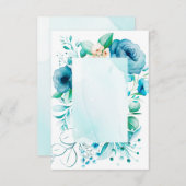 水彩青い花のカードをオリジナルで作成 サンキューカード (正面/裏面)