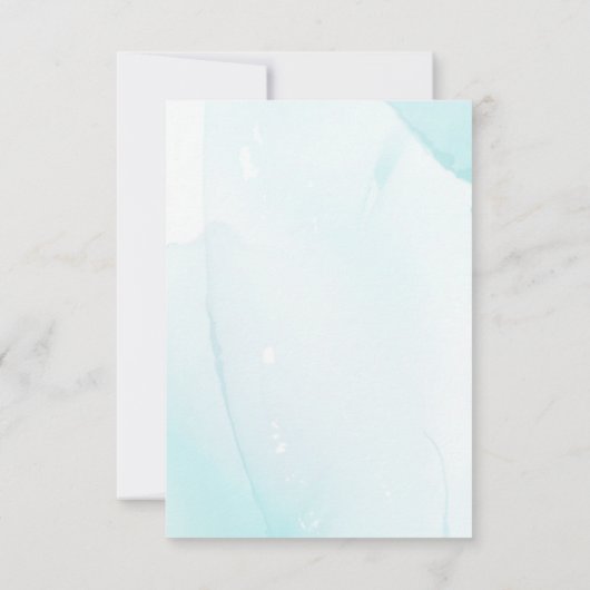 水彩青い花のカード、自分で作成する サンキューカード (裏面)