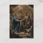 水彩青い花の結婚祈りの言葉カード プレイスカード (正面)