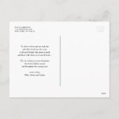 水彩青い花ハッピーハヌカー写真 シーズンポストカード (裏面)