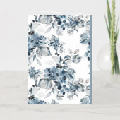 水彩青い花ハッピーハヌカー写真 箔シーズンカード (裏面)