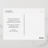 水彩青い花ハッピーハヌカー写真 箔シーズンポストカード (裏面)