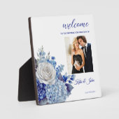 水彩青い花束 –  フォトプラーク (正面)