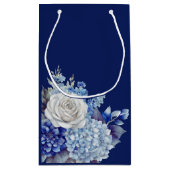 水彩青い花花束結婚の –  スモールペーパーバッグ (裏面)