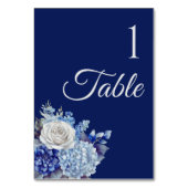 水彩青い花花束結婚の –  テーブルナンバー (裏面)