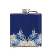 水彩青い花花束結婚の –  フラスク (裏面)