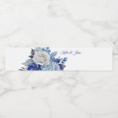 水彩青い花花束結婚の –  ペットボトルラベル (シングルラベル)