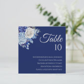 水彩青い花花束結婚の –  招待状 (スタンド正面)