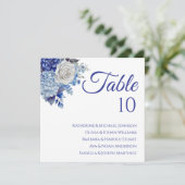 水彩青い花花束結婚の –  招待状 (スタンド正面)