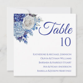 水彩青い花花束結婚の –  招待状