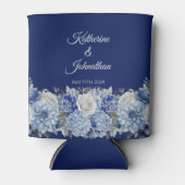 水彩青い花花束結婚の –  缶クーラー (正面)