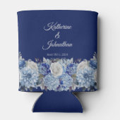 水彩青い花花束結婚の –  缶クーラー (裏面)