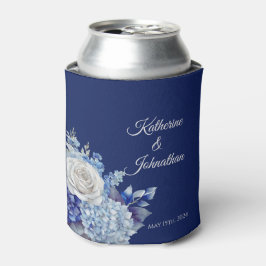 水彩青い花花束結婚の – 缶クーラー