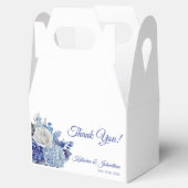 水彩青い花花花花束結婚お願い フェイバーボックス (オープン)