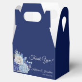 水彩青い花花花花束結婚お願い フェイバーボックス (オープン)