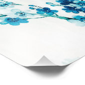 水彩青い花（白い背景） フォトプリント            (角)