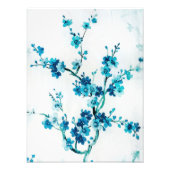水彩青い花（白い背景） フォトプリント            (正面)
