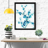 水彩青い花（白い背景） フォトプリント           