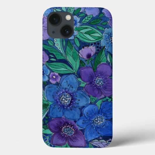 水彩青い花 Case-Mate iPhoneケース (裏面)
