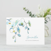 水彩青い蘭の花嫁プロポーザルのカード シーズンカード (スタンド正面)