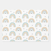 水彩青い虹と星 ラッピングペーパーシート (正面)