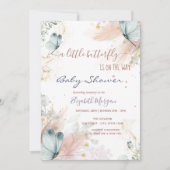 水彩青い蝶パンパスグラス 招待状 (正面)