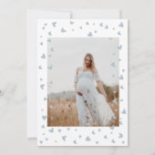 水彩青い象の男の子ベイビーシャワー写真 招待状 (裏面)