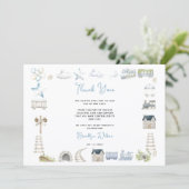 水彩青い象 | 男の子のベビーシャワー サンキューカード (スタンド正面)