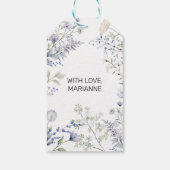 水彩青い野の花フレーム ギフトタグ (裏面)