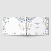 水彩青い野生の花フレーム ゲストブック (全面)