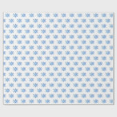 水彩青い雪の結晶 ラッピングペーパー (フラット)