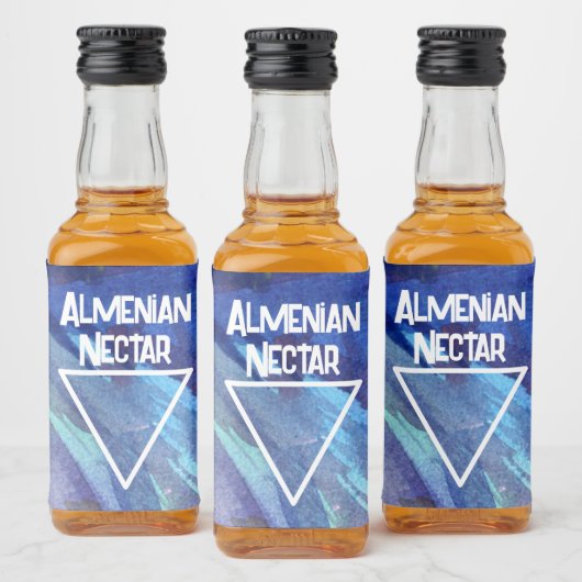 水彩青い電話 リキュールボトルラベル (ボトル)