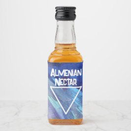 水彩青い電話 リキュールボトルラベル