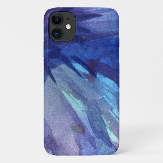 水彩青い電話iPhoneケース Case-Mate iPhoneケース (裏面)